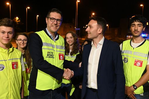 Chiavenna, il sottosegretario Molteni con i ragazzi on the road