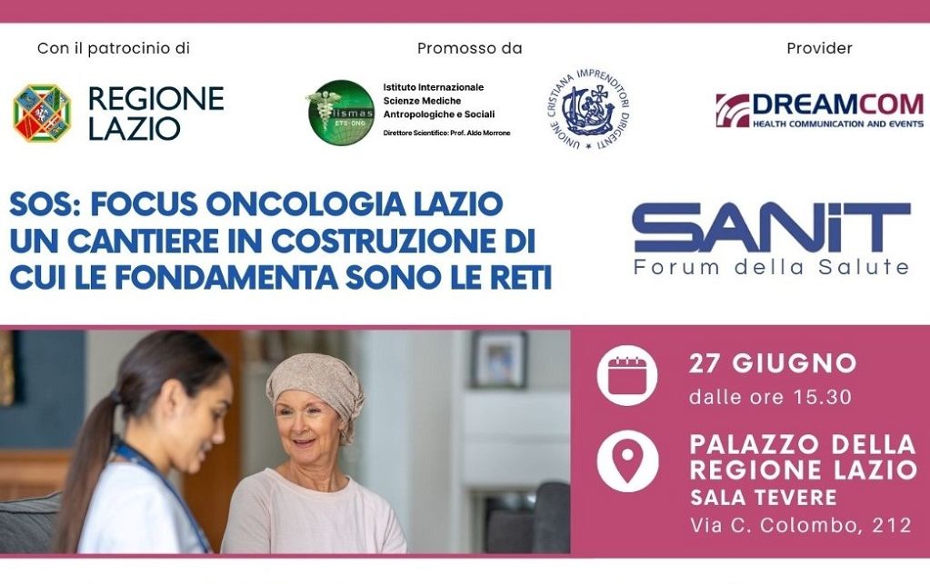 Sanità, martedì 27 giugno convegno ‘Sos: focus oncologia Lazio’