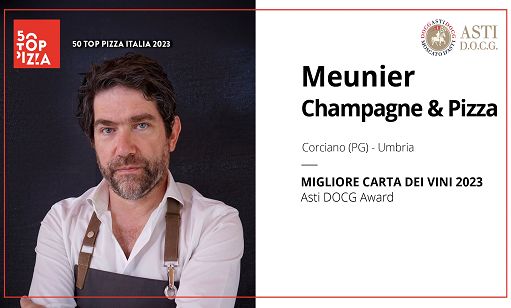 Vino, “Meunier Champagne e Pizza” di Corciano vince Asti Docg Award