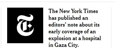 L’editore bacchetta il New York Times: sull’ospedale di Gaza troppo affidamento alle notizie di Hamas