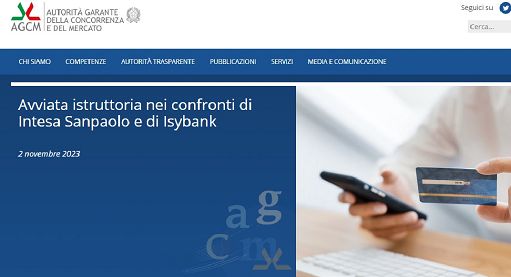 IntesaSp, indagine Antitrust su trasferimento correntisti Isybank
