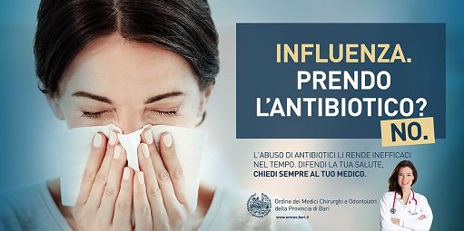 “Influenza. Prendo l’antibiotico? NO”: nuova campagna Ordini Medici Bari