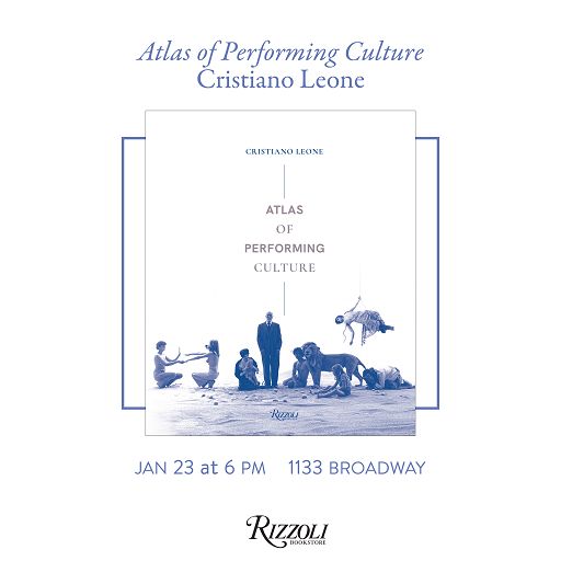NY,Cristiano Leone con suo Atlas of Performing Culture da Rizzoli