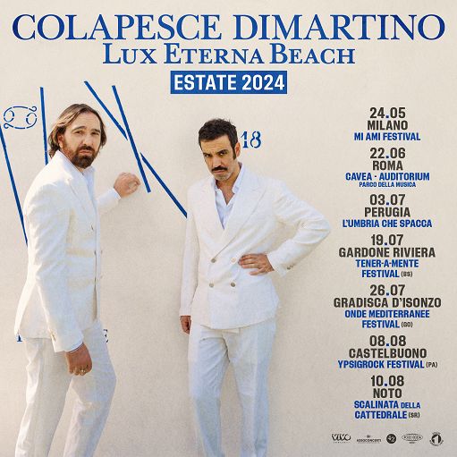 Colapesce Dimartino tornano live con Lux Eterna Beach Estate 2024