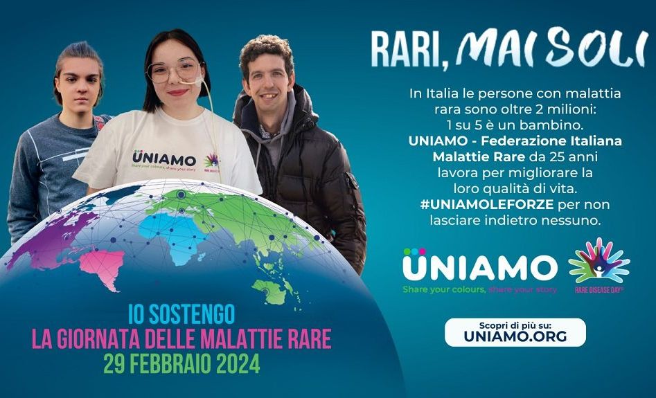 Malattie rare, domani al via campagna sensibilizzazione #UNIAMOleforze