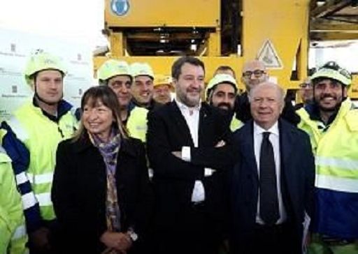 Umbria, Salvini inaugura cantiere Fs Perugia Ponte San Giovanni-Terni