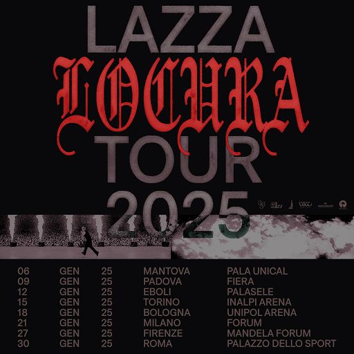 Nel 2025 Lazza sarà live nei palezzetti col Locura Tour