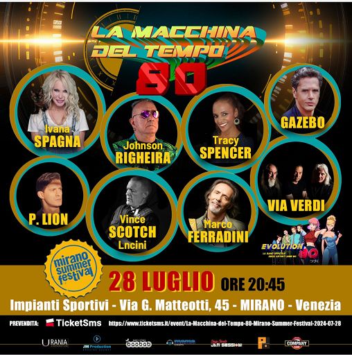 “La Macchina del Tempo 80″ con gli iconici artisti dell’epoca
