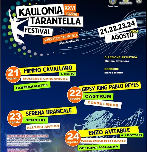 Torna il Kaulonia Tarantella Festival dal 21 al 24 agosto