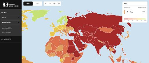 Rsf su libertà stampa: Italia scende al 49esimo posto