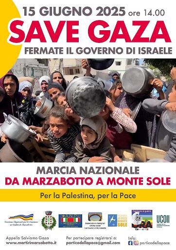 A Marzabotto marcia “Save Gaza”: ‘fermare Israele,subito stop armi e coooperazione Ue’